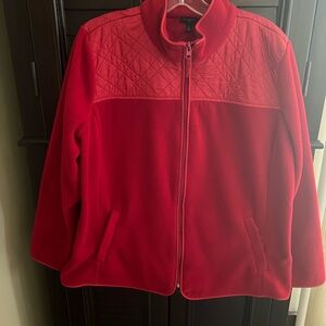 Talbots Red Fleece Jacket Size Plus 1X